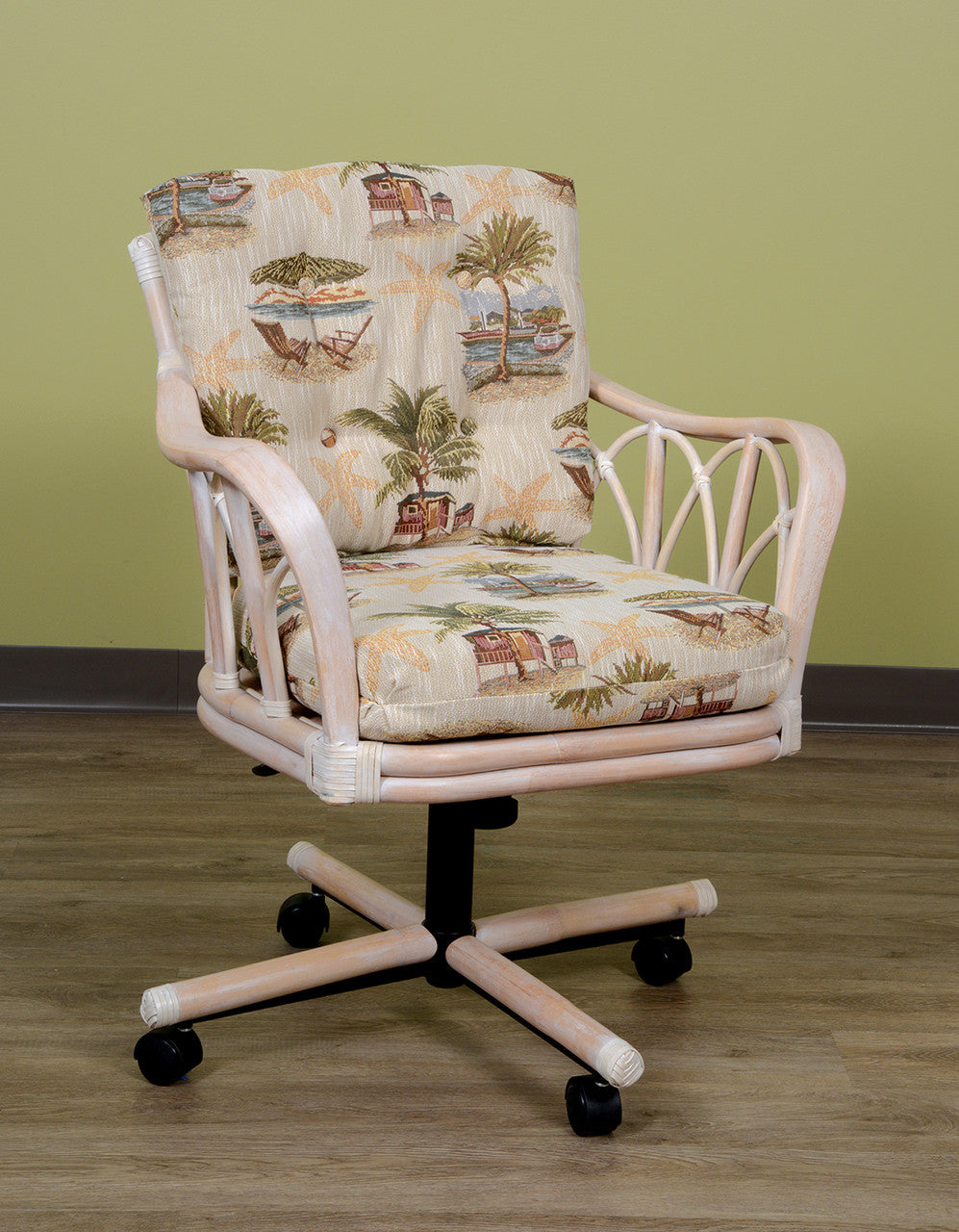 Alexander & Sheridan Cuba Rattan Indoor Tilt Swivel Caster Dining Chair