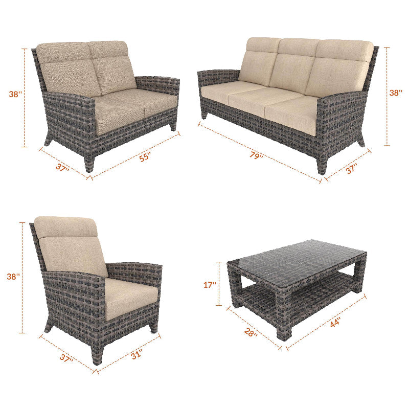 Forever Patio Cavalier 4-Piece Lounge Patio Set