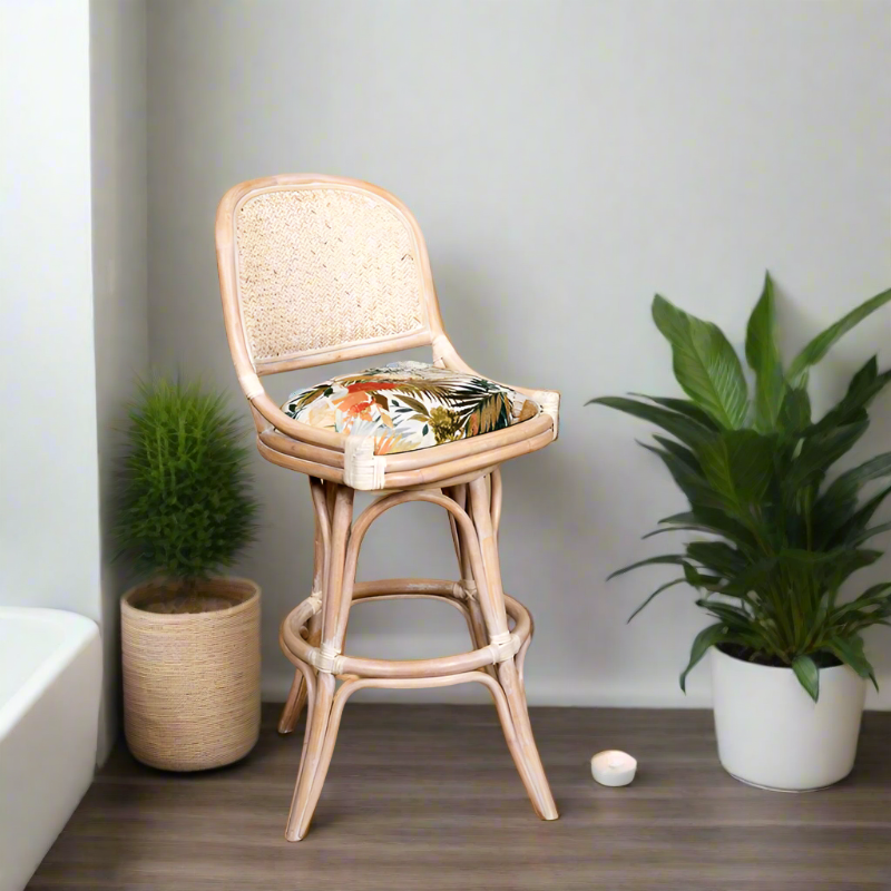 Alexander & Sheridan Cayman 30" Rattan Indoor Armless Bar Stool