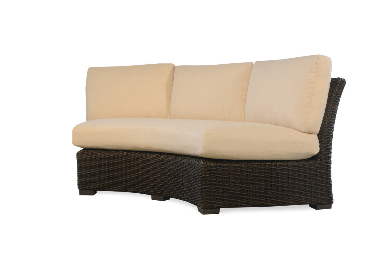 Lloyd Flanders Mesa 5 Piece Woven Vinyl Curved Sectional Set With Fire Table