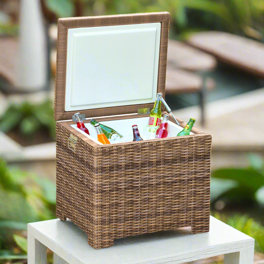Forever Patio Cypress Wicker End Table Ice Chest