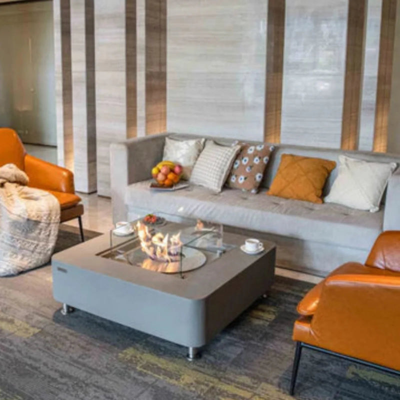 Elementi Perth 40" Square Concrete Ethanol Fire Table (ON SALE)