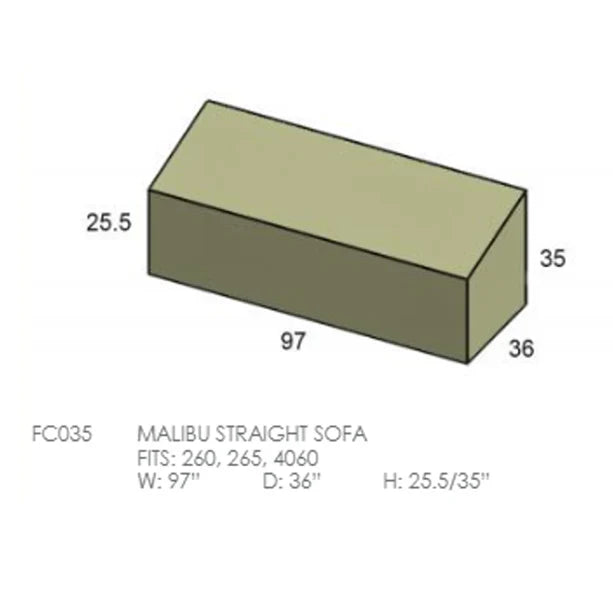 Forever Patio Malibu Straight 3 Seater Sofa Furniture Cover