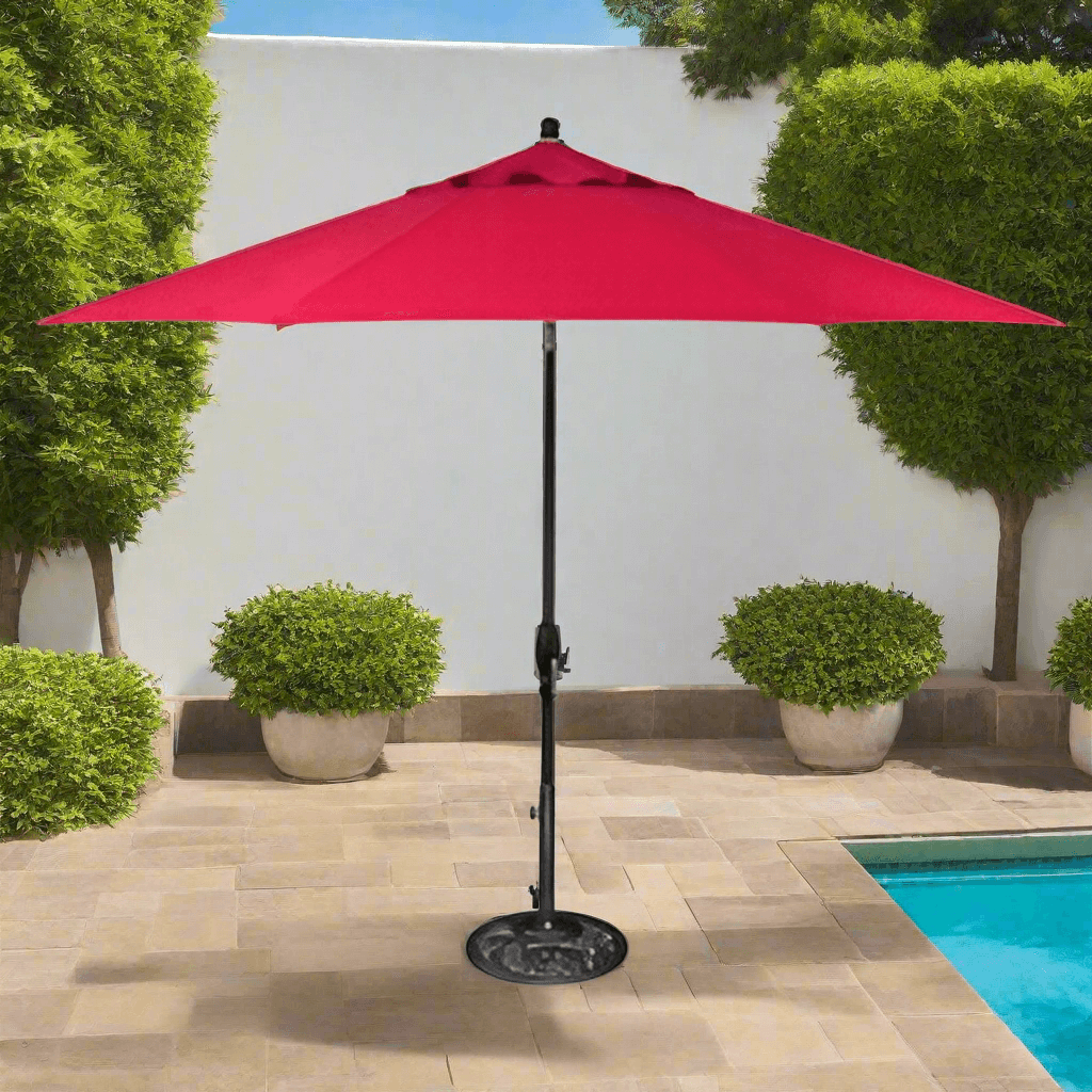 9 ft patio umbrellas on sale Forever Patio 9Ft. Octagon Auto Tilt Umbrella Sunbrella Canvas Spa / Black