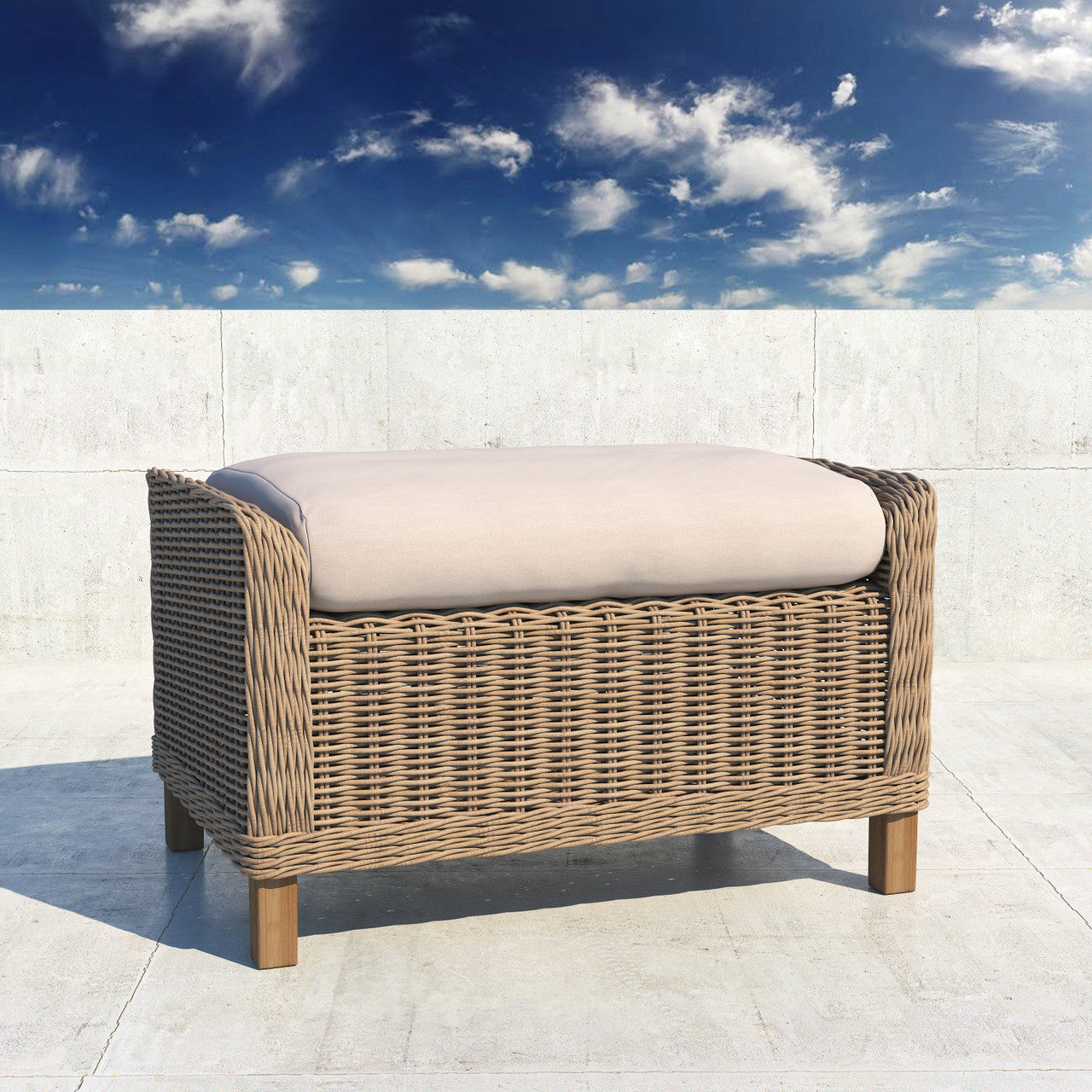 Forever Patio Carlisle Wicker Ottoman