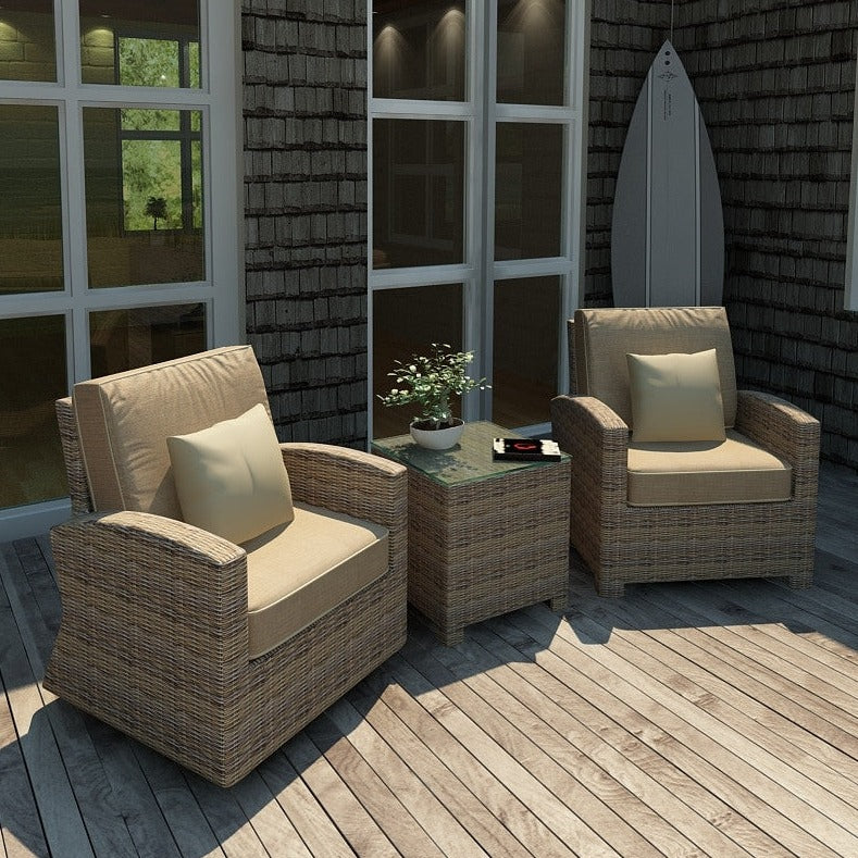 Forever Patio Cypress Collection 3 Piece Wicker Chat Set