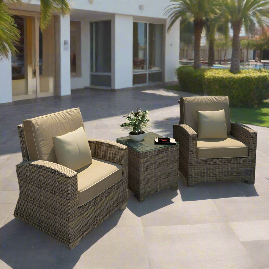 Forever Patio Cypress Collection 3 Piece Wicker Chat Set