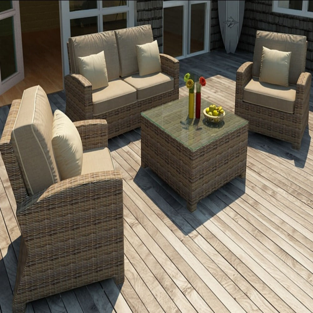 Forever Patio 4 Piece Cypress Swivel Chat Set