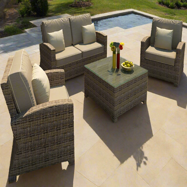 Forever Patio Cypress Collection 4 Piece Wicker Loveseat Set (Toss Pillows Not Included)