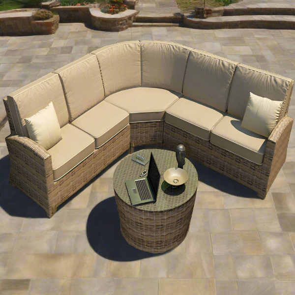 Forever Patio Cypress Collection 4 Piece Wicker 45 Degree Sectional Set