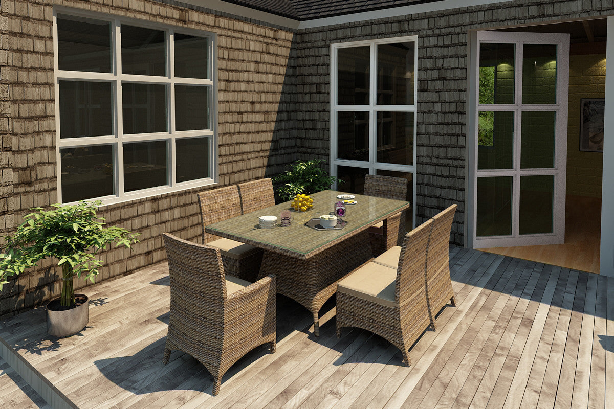Forever Patio 7 Piece Cypress Rectangle Dining Set
