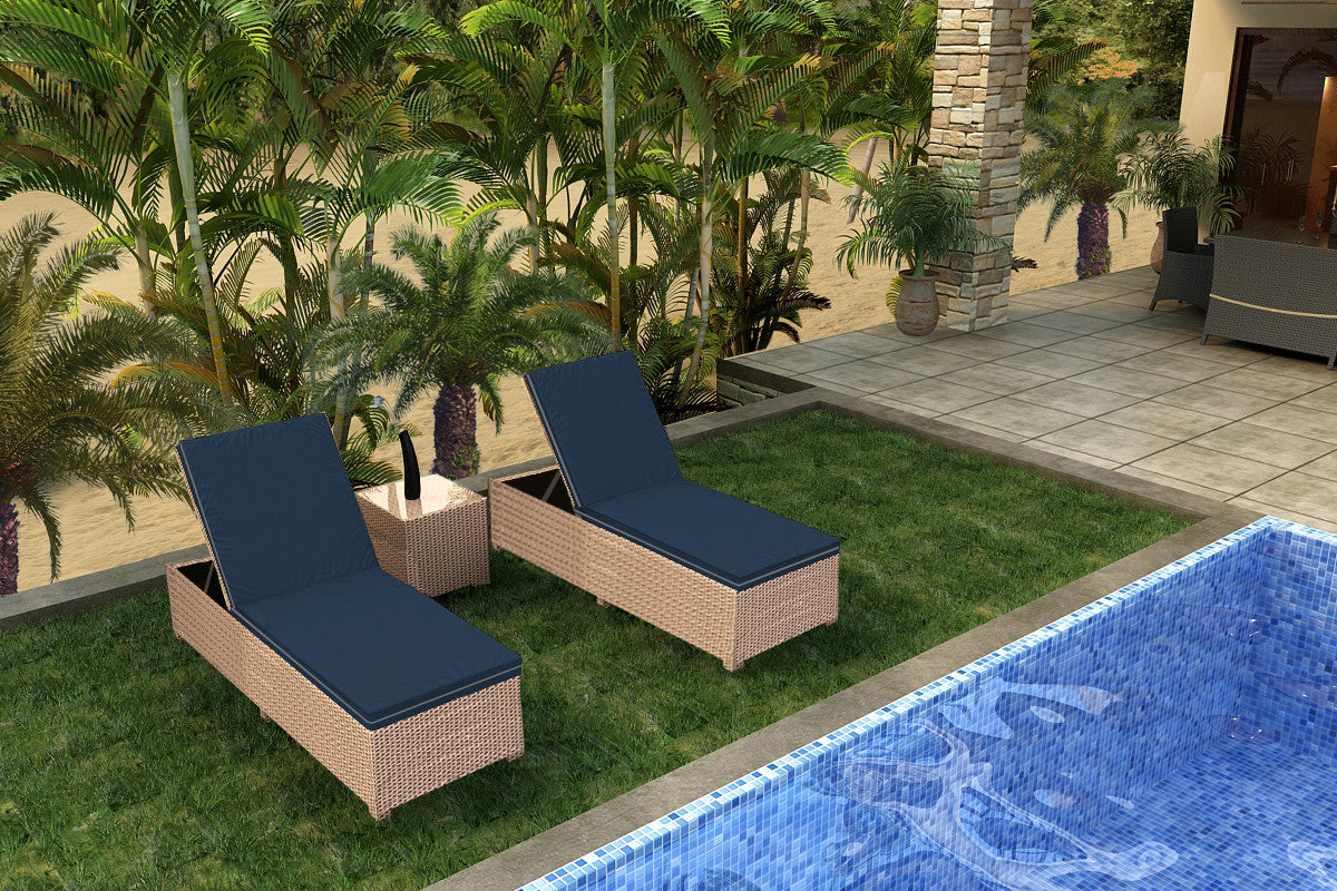 Forever Patio Hampton 3 Piece Wicker Chaise Lounge Set