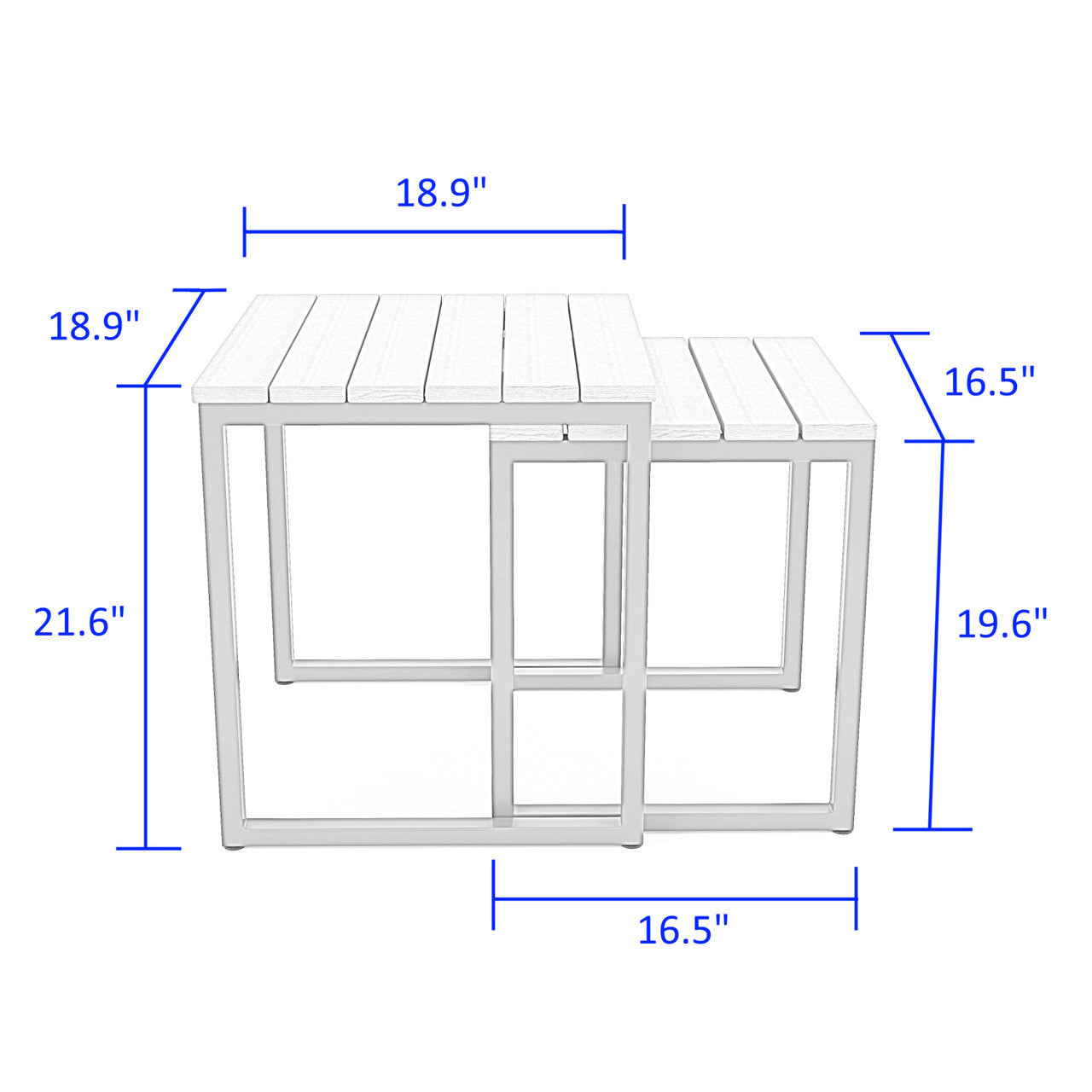 Forever Patio Hanover Slat Nesting Tables (Set of 2 Tables)