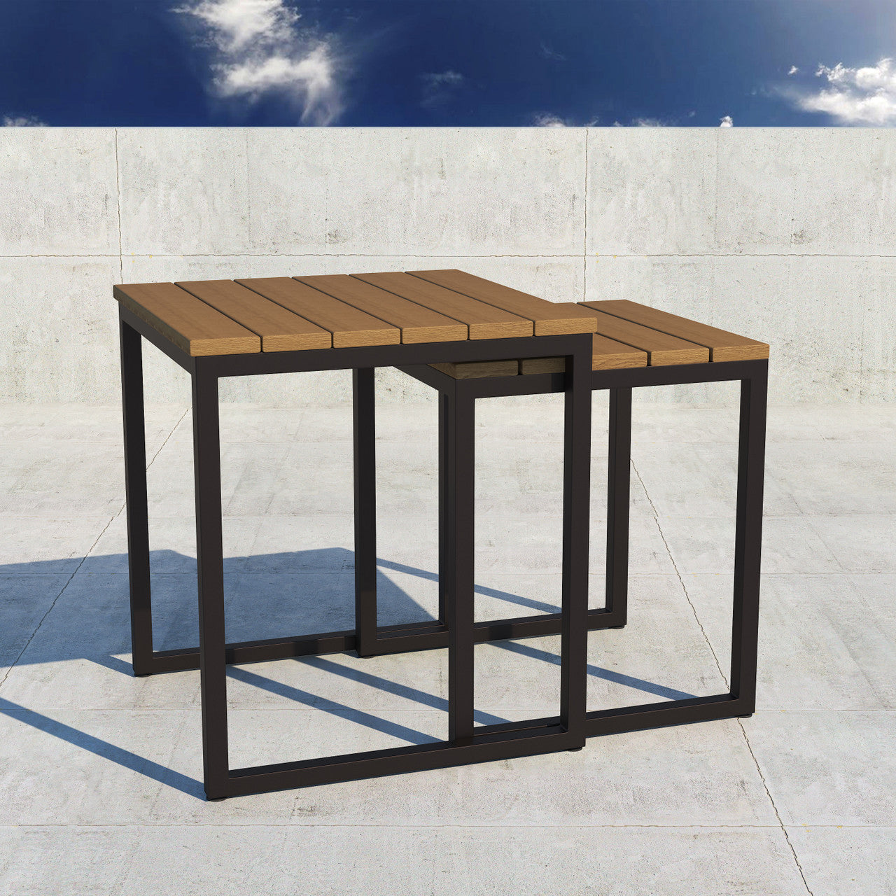 Forever Patio Hanover Slat Nesting Tables (Set of 2 Tables)