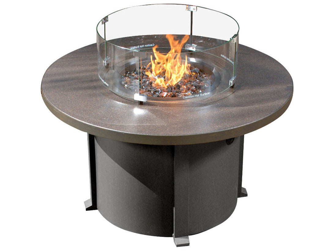 Forever Patio Universal Aluminum 42" Round Fire Table w/ Cal Sil Top