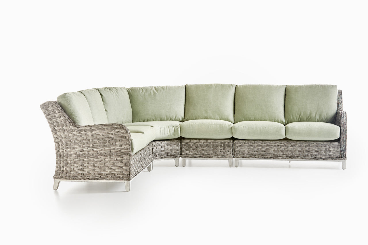 South Sea Rattan Grand Isle Resin Wicker 4 Piece Outdoor Sectional Sofa