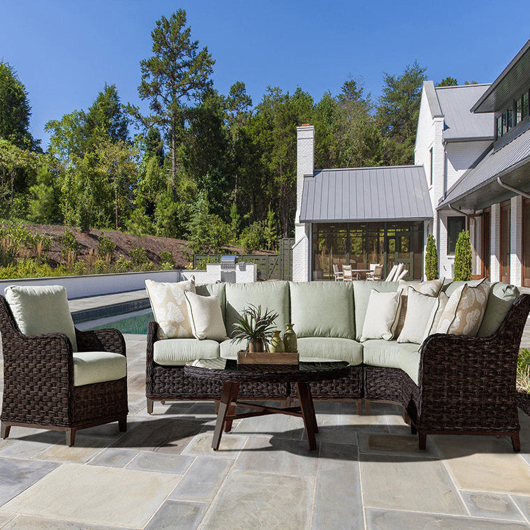 South Sea Rattan Grand Isle Resin Wicker 6 Piece Outdoor Sectional Patio Set