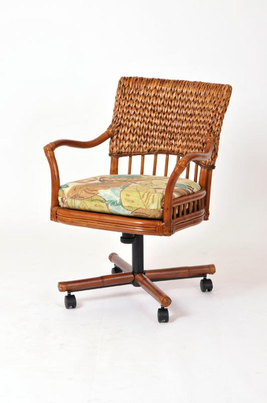 Alexander & Sheridan Key Largo Rattan Indoor Tilt Swivel Caster Dining Chair