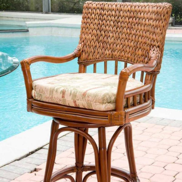 Alexander & Sheridan Key Largo Rattan Indoor 3 Piece Counter Height Table Set
