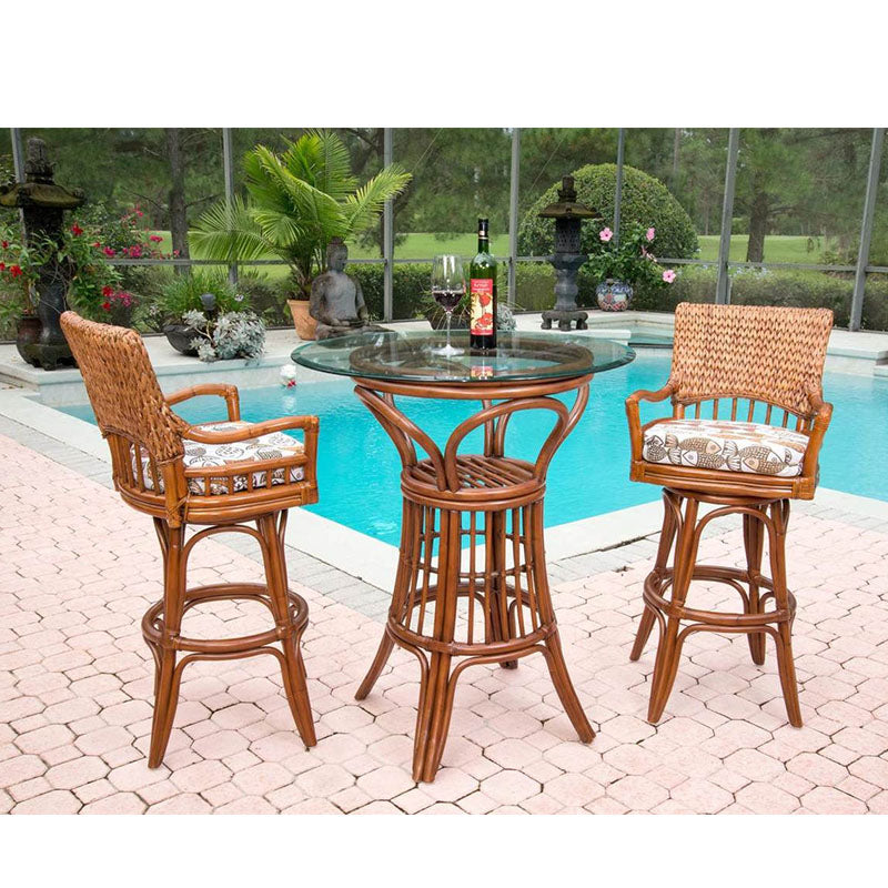 Alexander & Sheridan Key Largo Rattan Indoor 3 Piece Pub Set