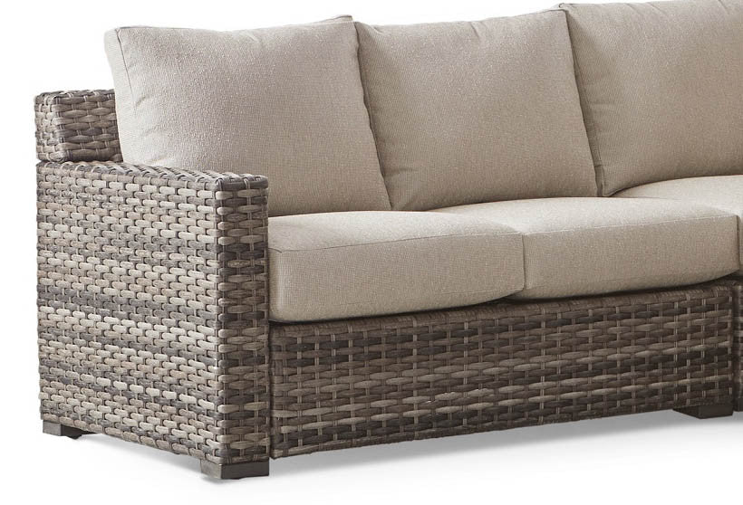 South Sea Rattan New Java Wicker Left Arm Facing Outdoor Loveseat