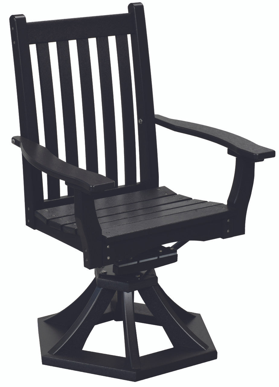 Wildridge Classic Poly-Lumber Swivel Rocker Dining Side Chair With Arms