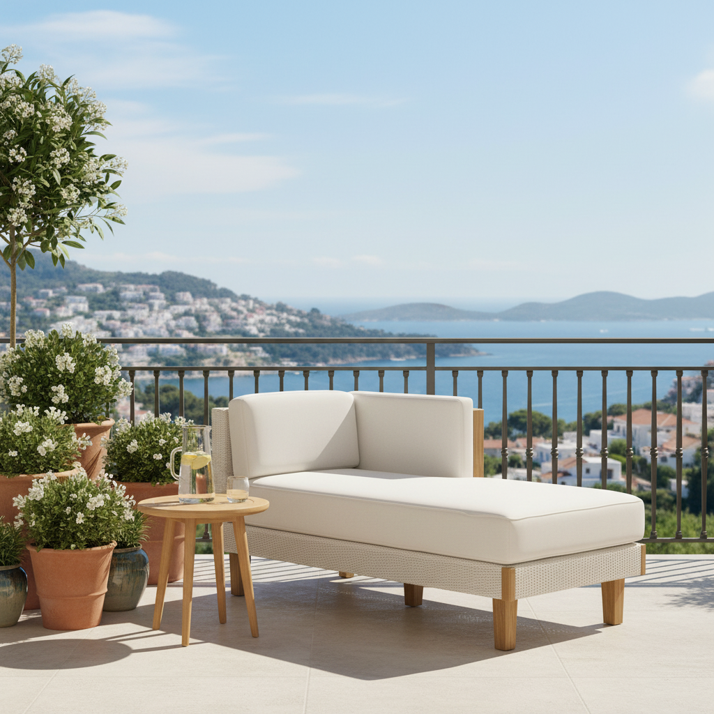 Lloyd Flanders Catalina Wicker Left Arm Chaise