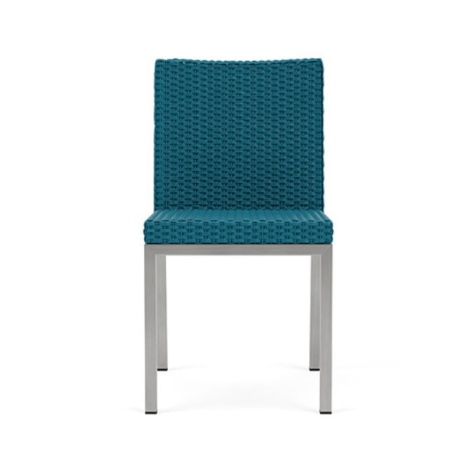 Lloyd Flanders Elements Wicker Armless Dining Chair With Stainless Steel Base