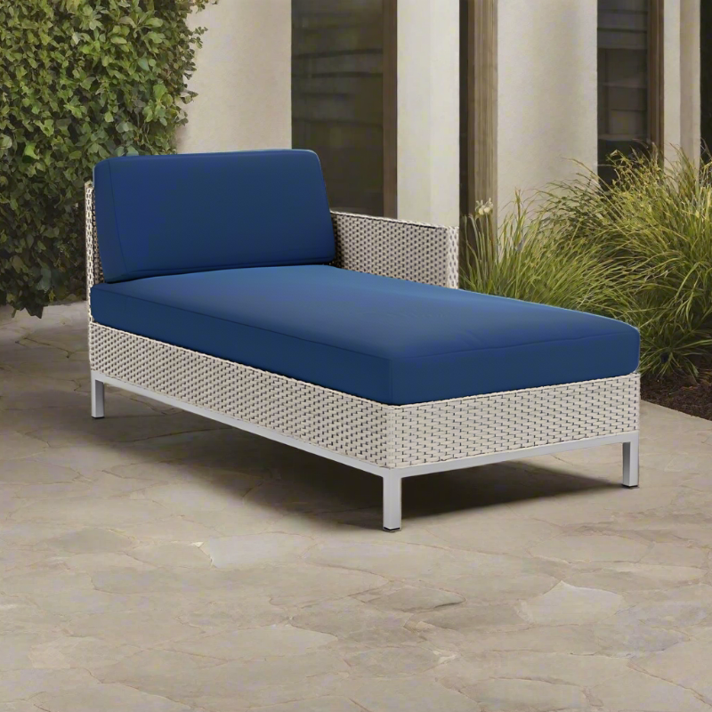 Lloyd Flanders Elements Wicker Left Arm Chaise With Loom Arm and Back