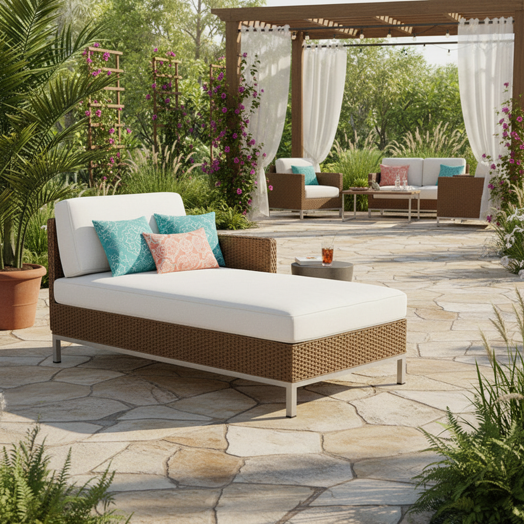 Replacement Cushions for Lloyd Flanders Elements Wicker Left Arm Chaise