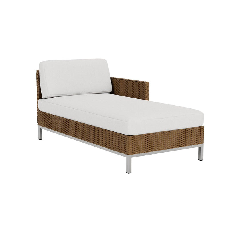 Lloyd Flanders Elements Wicker Left Arm Chaise With Loom Arm and Back