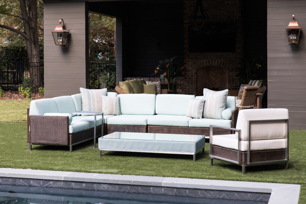 Lloyd Flanders Elements Wicker Armless Lounge Chair With Loom Back