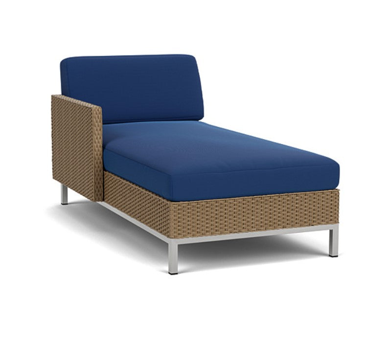 Lloyd Flanders Elements Wicker Right Arm Chaise With Loom Arm and Back