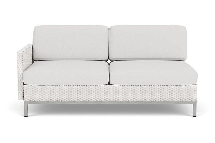 Lloyd Flanders Elements Wicker Right Arm Settee With Loom Arm and Back