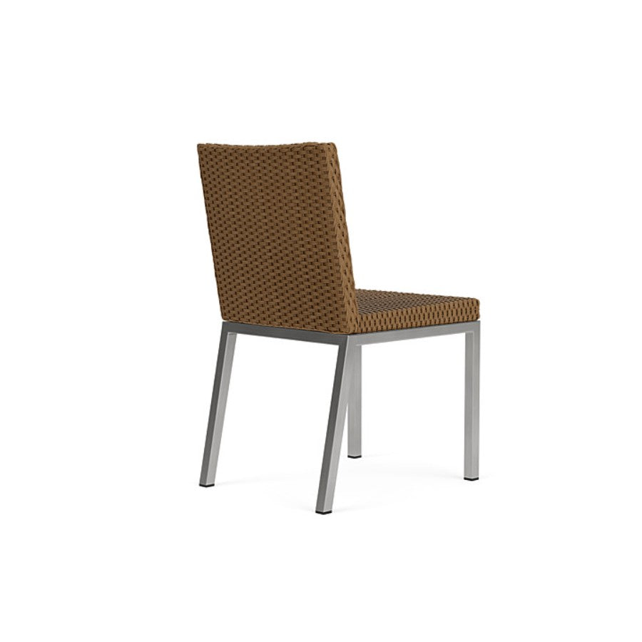 Lloyd Flanders Elements Wicker Armless Dining Chair With Stainless Steel Base