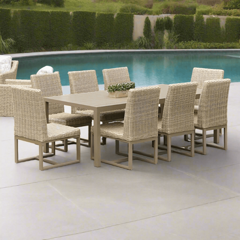 Lloyd Flanders Milan Woven Vinyl 9-Piece Dining Set