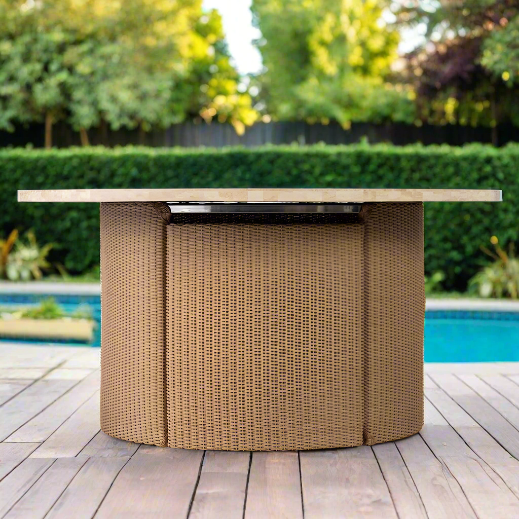 Lloyd Flanders Loom 48" Round Fire Table