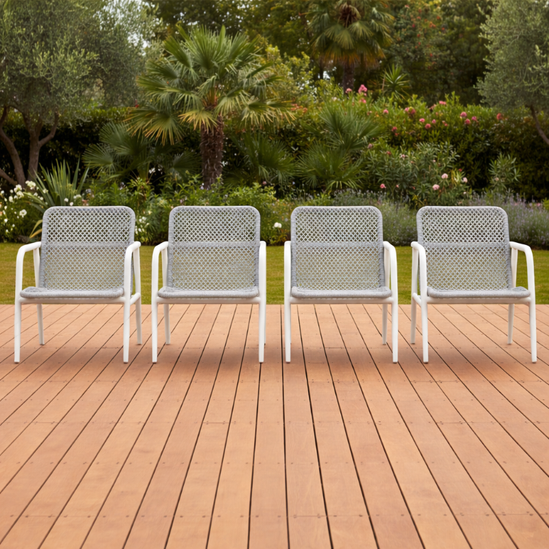 Lloyd Flanders Albany All-Aluminum Frame Lounge Chair (Set of 4)