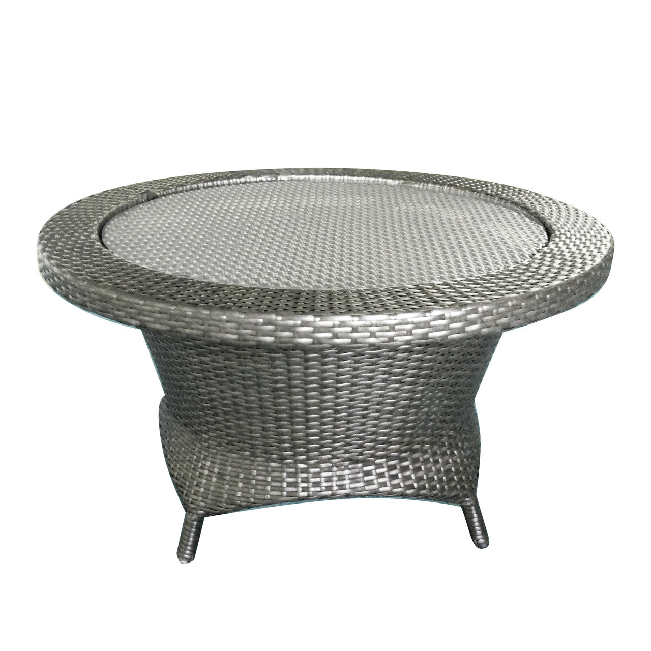 Forever Patio Hampton Wicker Rotating Chat Table