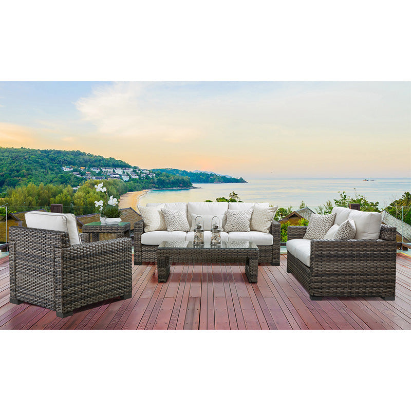 South Sea Rattan New Java Resin Wicker 5 Piece Outdoor Seating Group