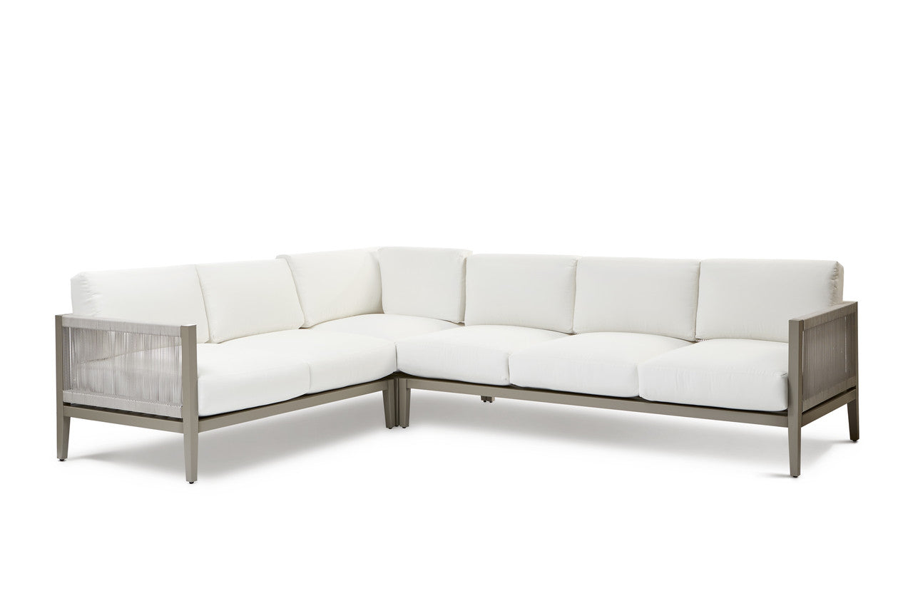 South Sea Rattan Nicole Aluminum With Marine Rope Wrapping 4 Piece Outdoor Sectional Set