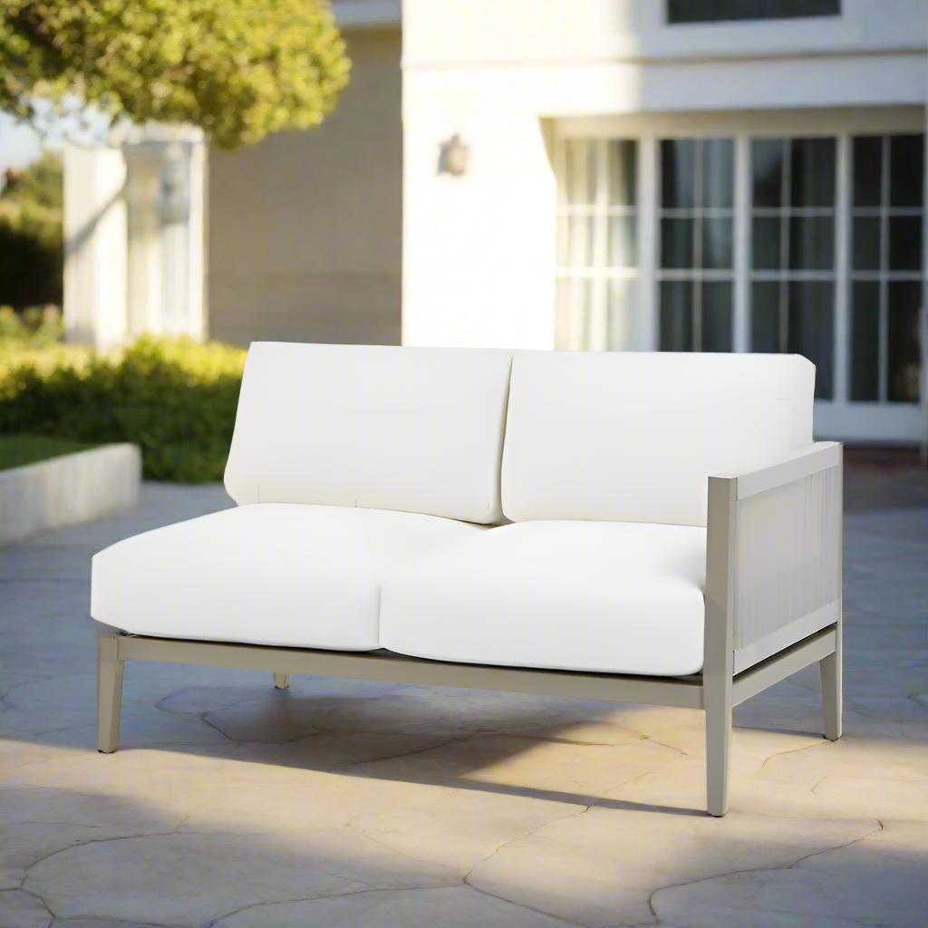 South Sea Rattan Nicole Aluminum Right Arm Patio Loveseat