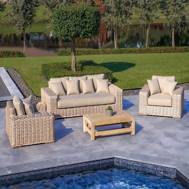 OUTSY Anna LUX 4PC Outdoor Wicker Furniture Set