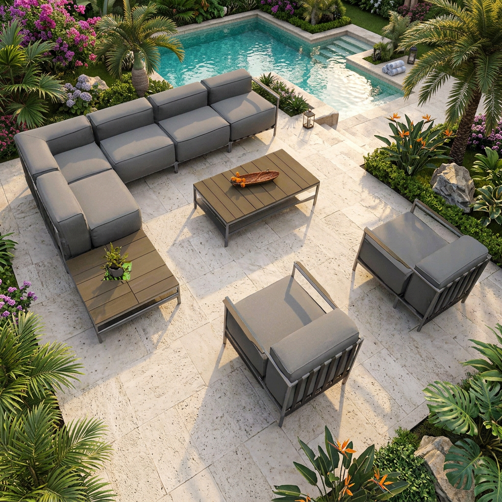OUTSY Sunrise 8-Piece Extra Deep Seating Outdoor Conversation Set
