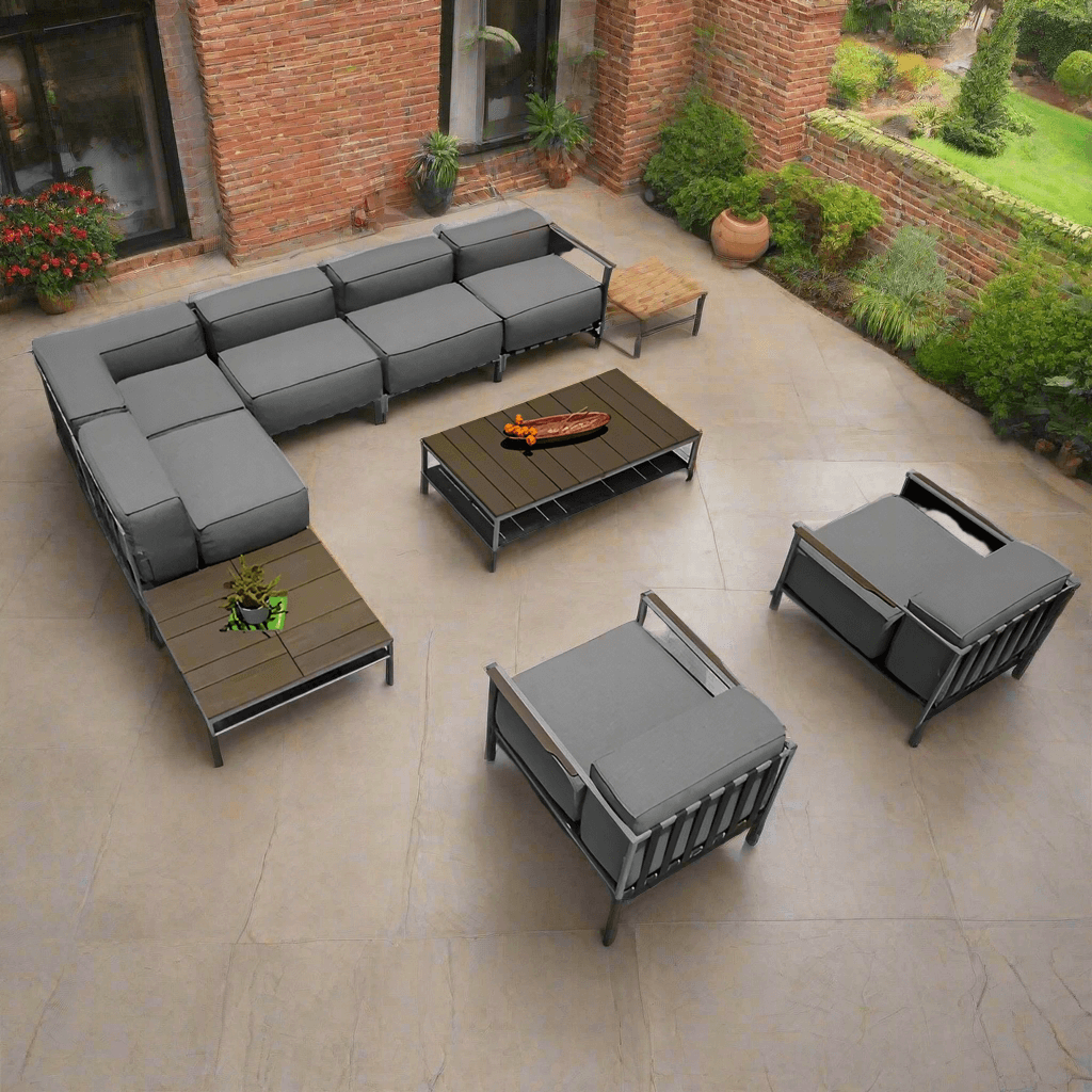 OUTSY Sunrise 9-Piece Extra Deep Seating Outdoor Conversation Set