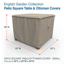 Budge Industries English Garden Square Patio Table/Ottoman Cover