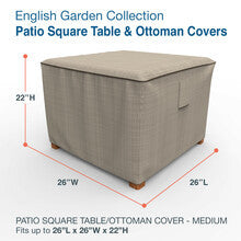 Budge Industries English Garden Square Patio Table/Ottoman Cover