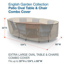 Budge Industries English Garden Oval Patio Table/Chair Combo Cover