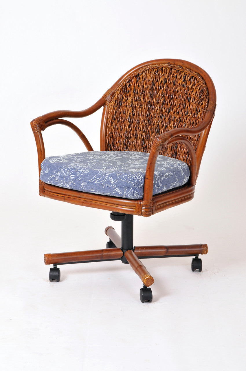 Alexander & Sheridan Panama Rattan Indoor 5 Piece Tilt Swivel Caster Dining Set