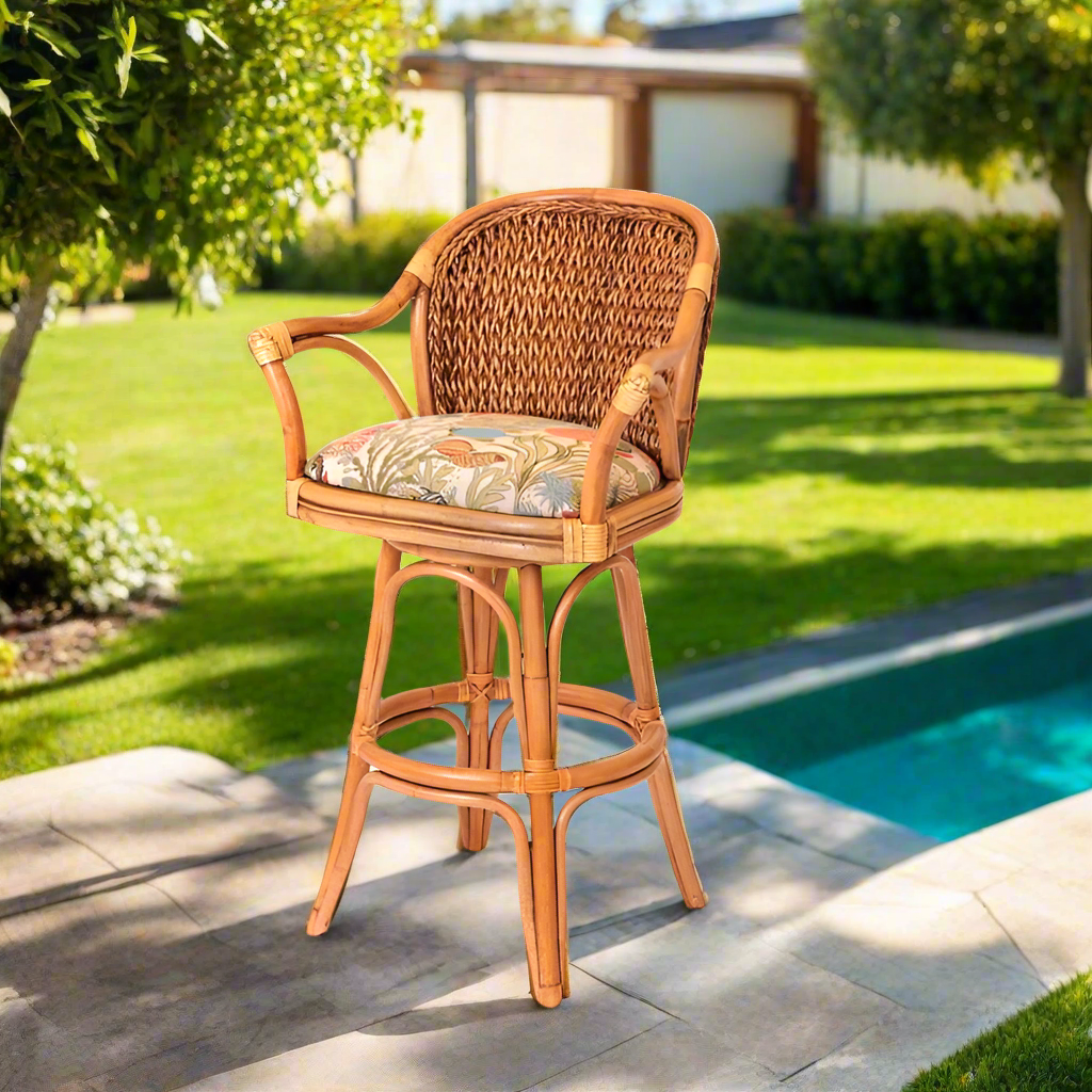 Alexander & Sheridan Panama Rattan Indoor 30" Bar stool